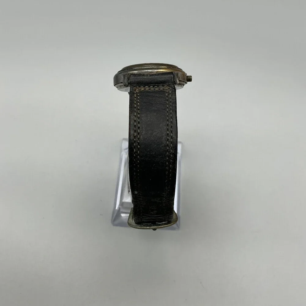 Vintage Gruen Veri-Thin Precision Mens Watch 28mm Gold Black Manual For Parts